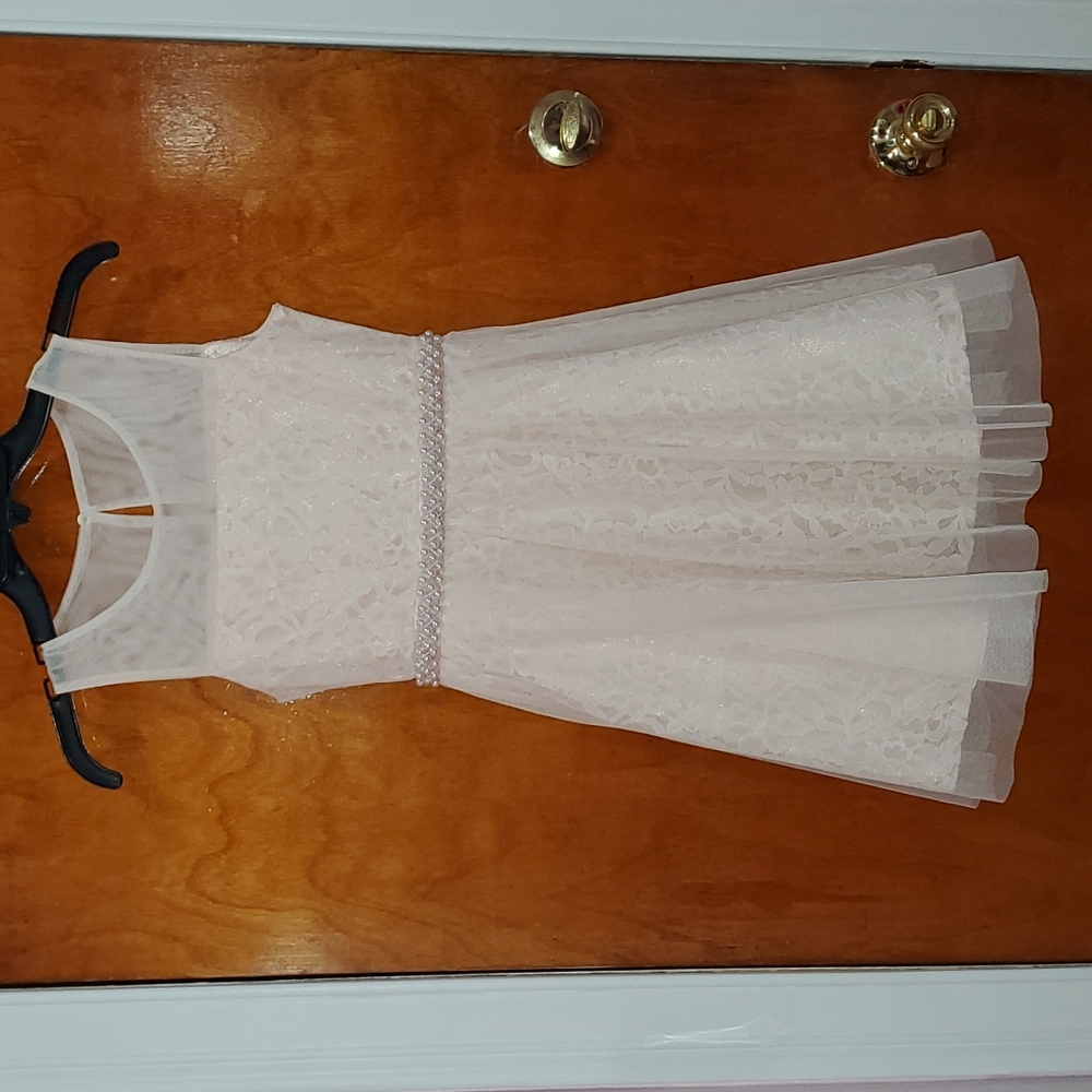Rare Editions Peach Lace Dress